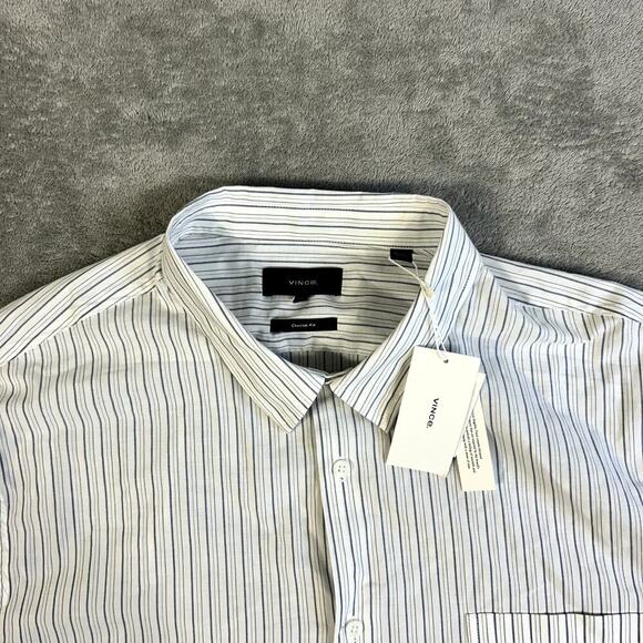 Vince Men's XXL Classic Fit Striped Button Up Short Sleeve NWT - Picture 3 of 12